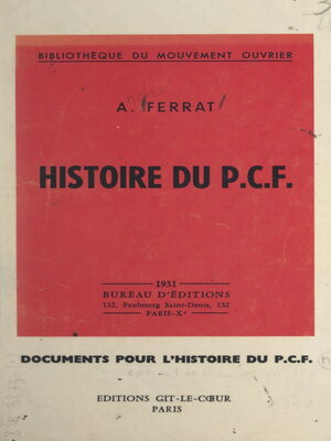 cover image of Histoire du P.C.F.